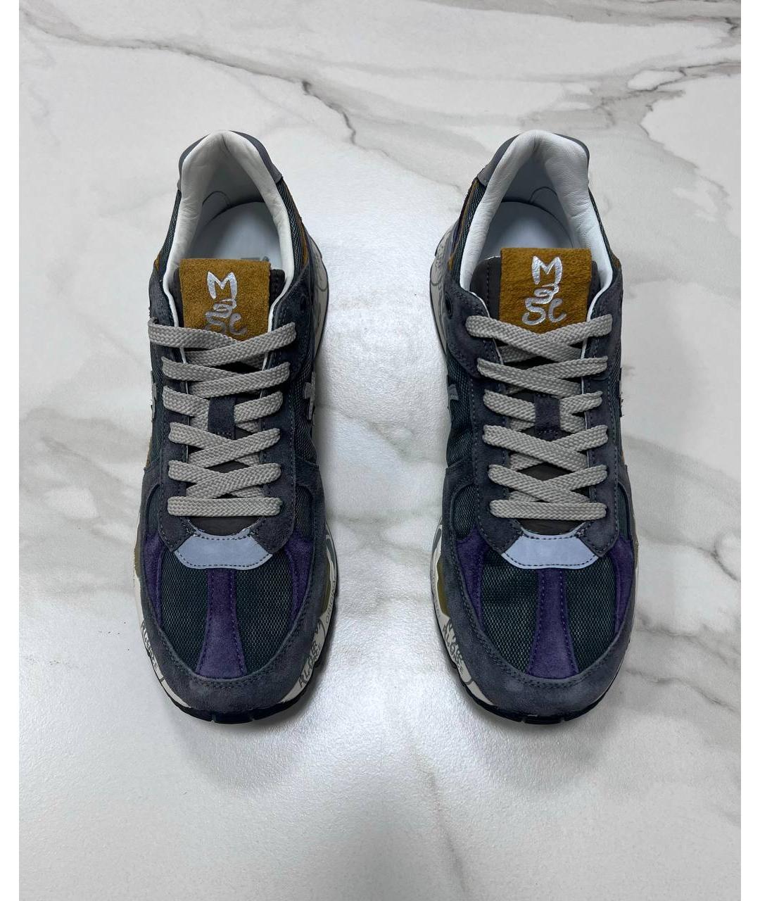 PREMIATA Серые кожаные низкие кроссовки / кеды, фото 3