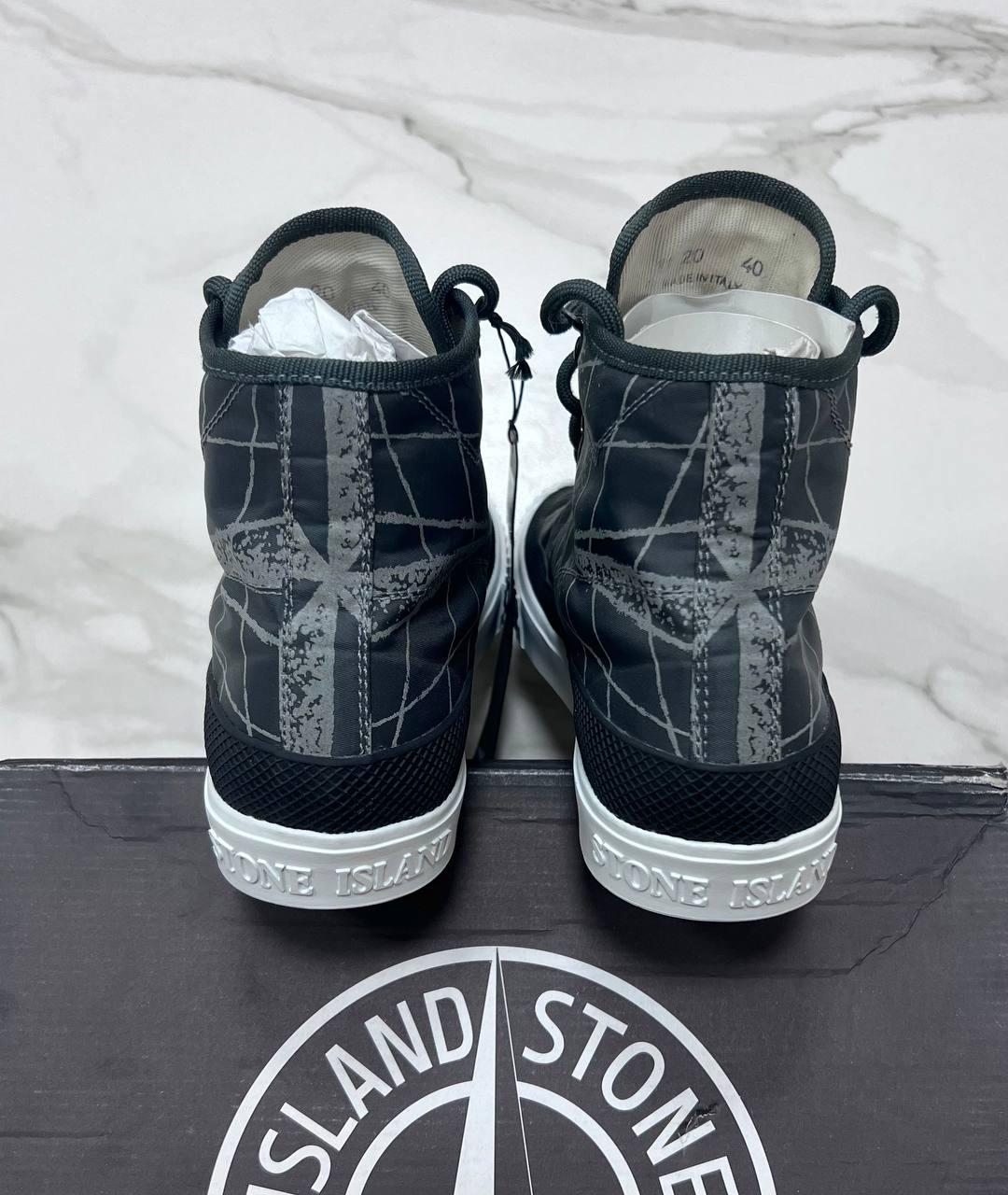 STONE ISLAND Серые высокие кроссовки / кеды, фото 4