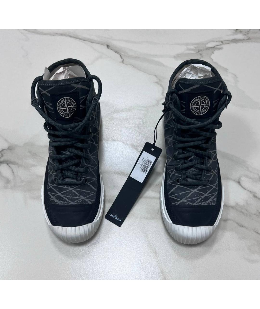 STONE ISLAND Серые высокие кроссовки / кеды, фото 2