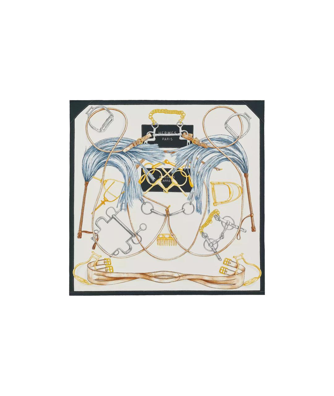 HERMES Синий шарф, фото 3