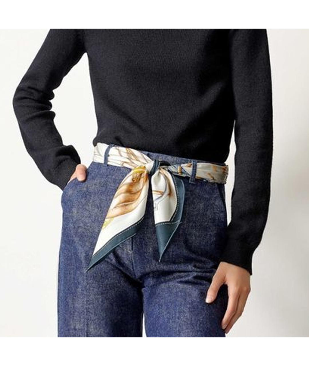 HERMES Синий шарф, фото 2