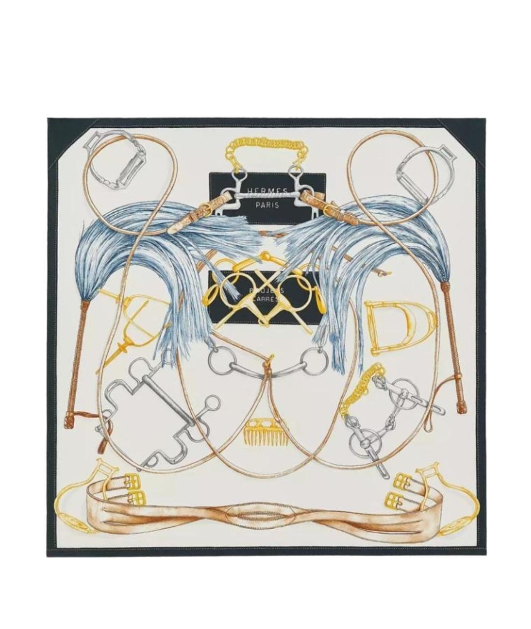 HERMES Синий шарф, фото 1