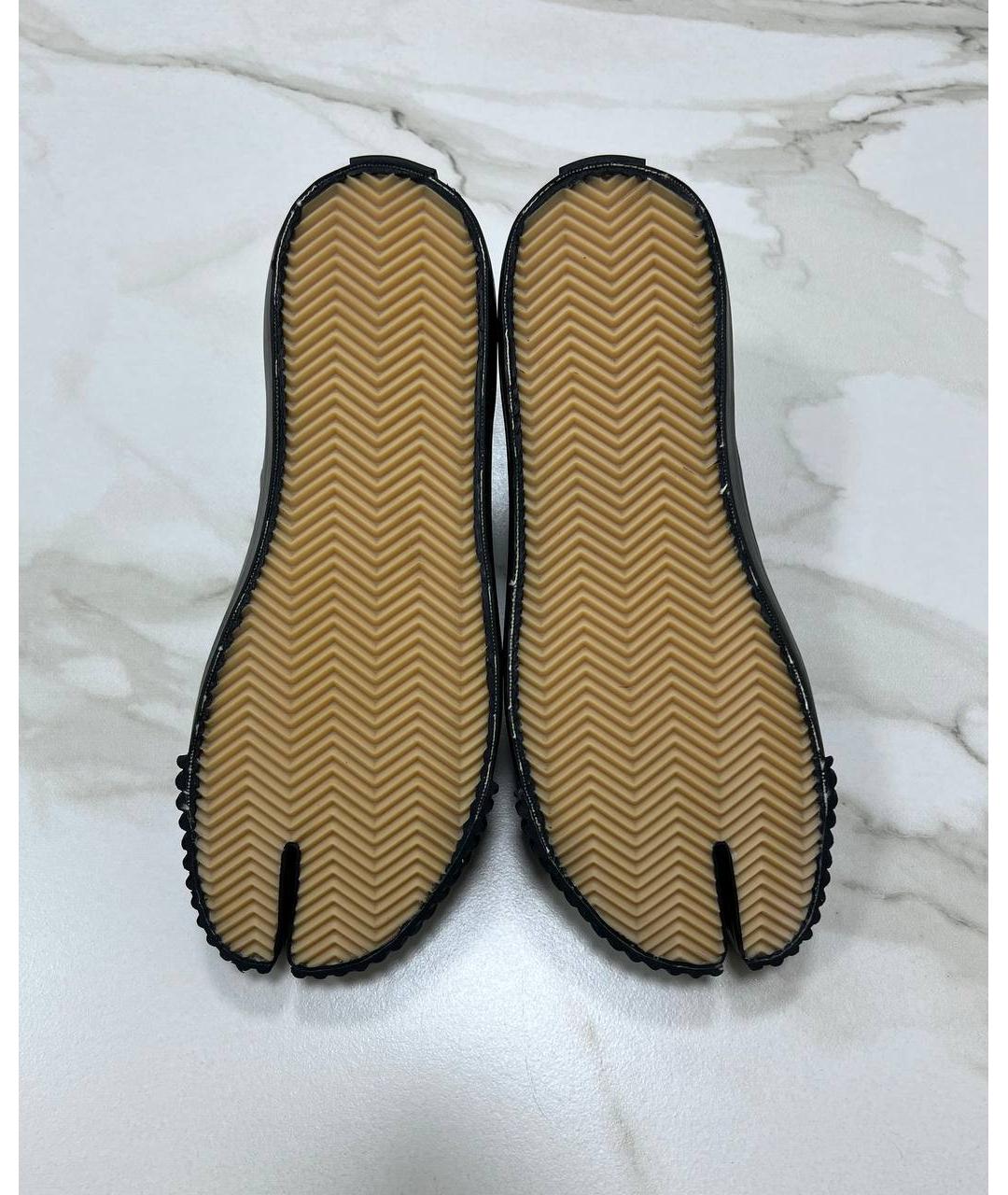 MAISON MARGIELA Черные кожаные низкие кроссовки / кеды, фото 6