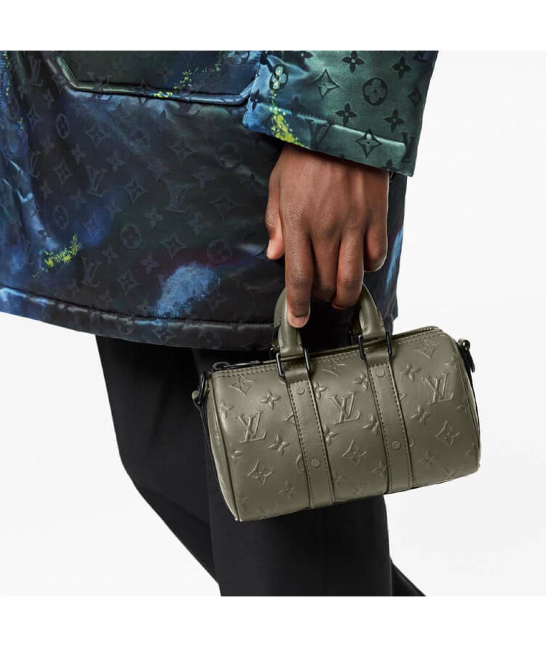 LOUIS VUITTON Хаки кожаная сумка на плечо, фото 5