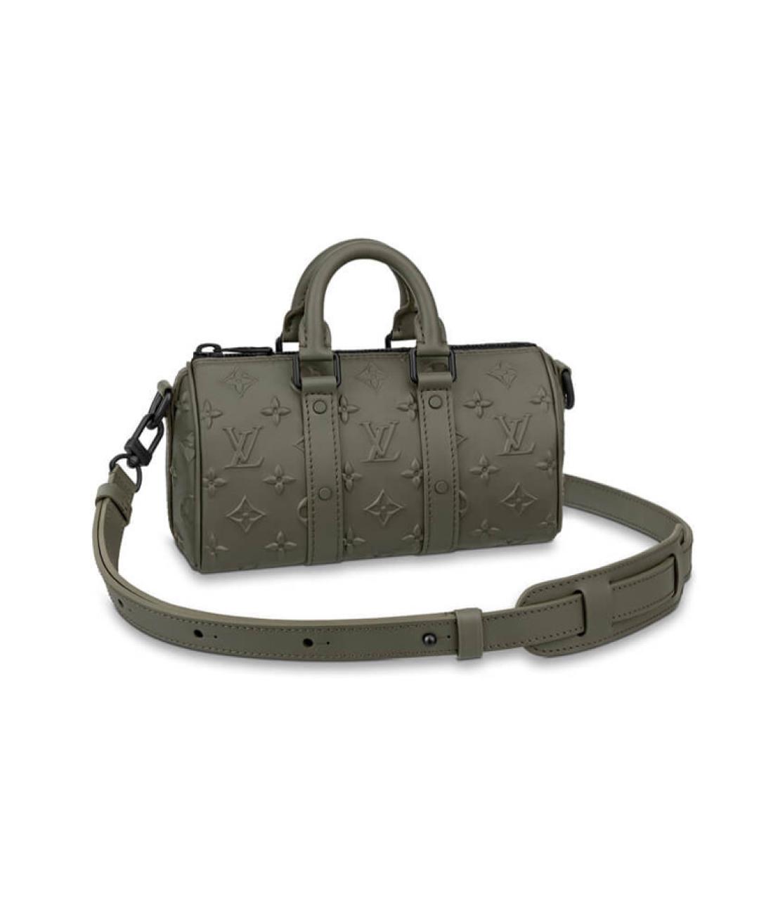 LOUIS VUITTON Хаки кожаная сумка на плечо, фото 6