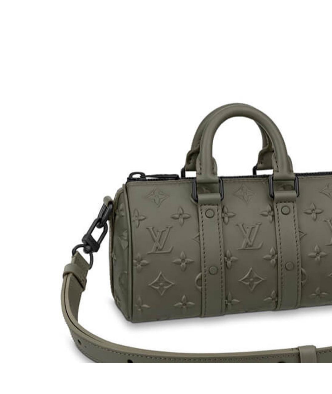 LOUIS VUITTON Хаки кожаная сумка на плечо, фото 3