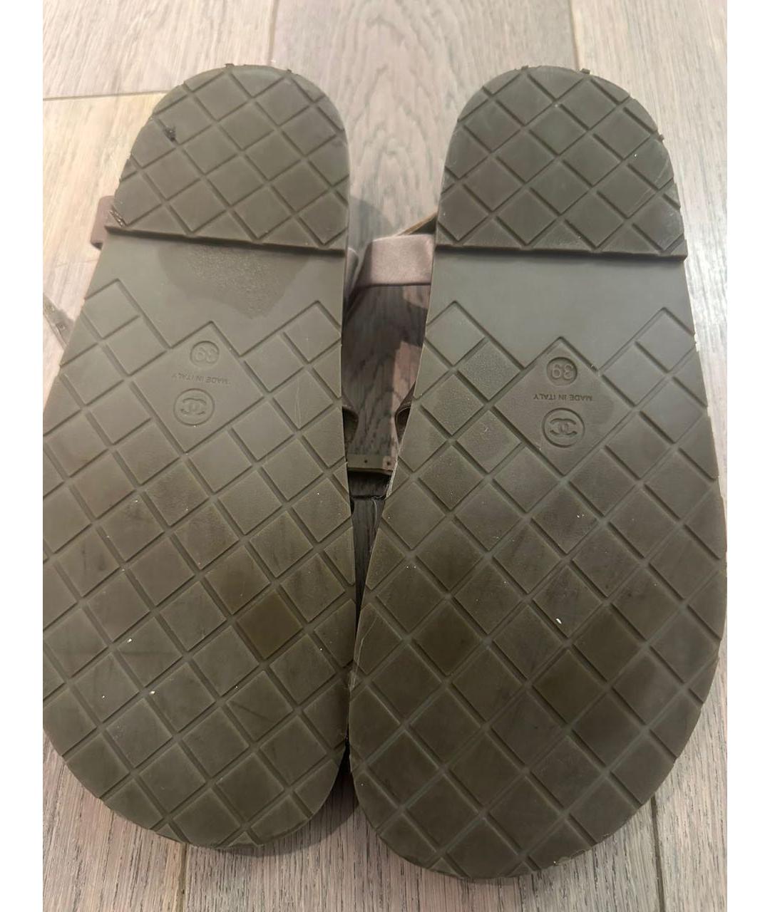 CHANEL Бежевые кожаные сандалии, фото 4