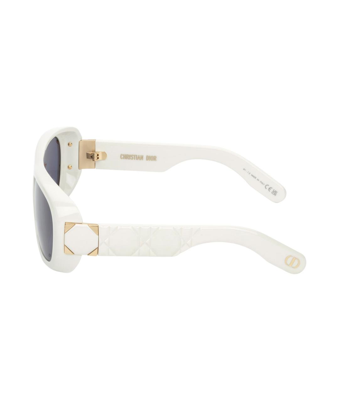 CHRISTIAN DIOR Белые пластиковые солнцезащитные очки, фото 3