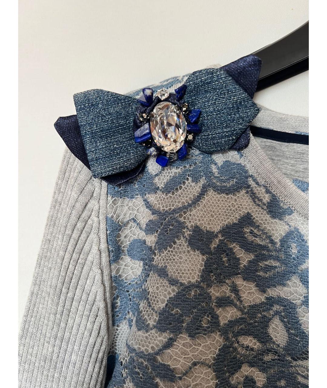 BLUMARINE Серое вискозное коктейльное платье, фото 7