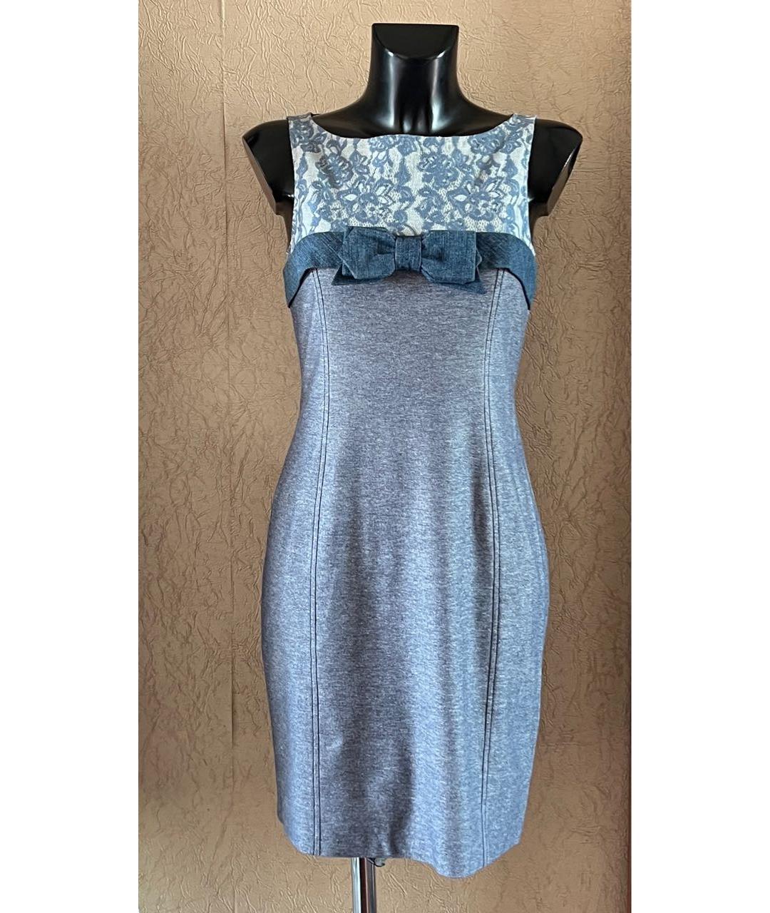 BLUMARINE Серое вискозное коктейльное платье, фото 2
