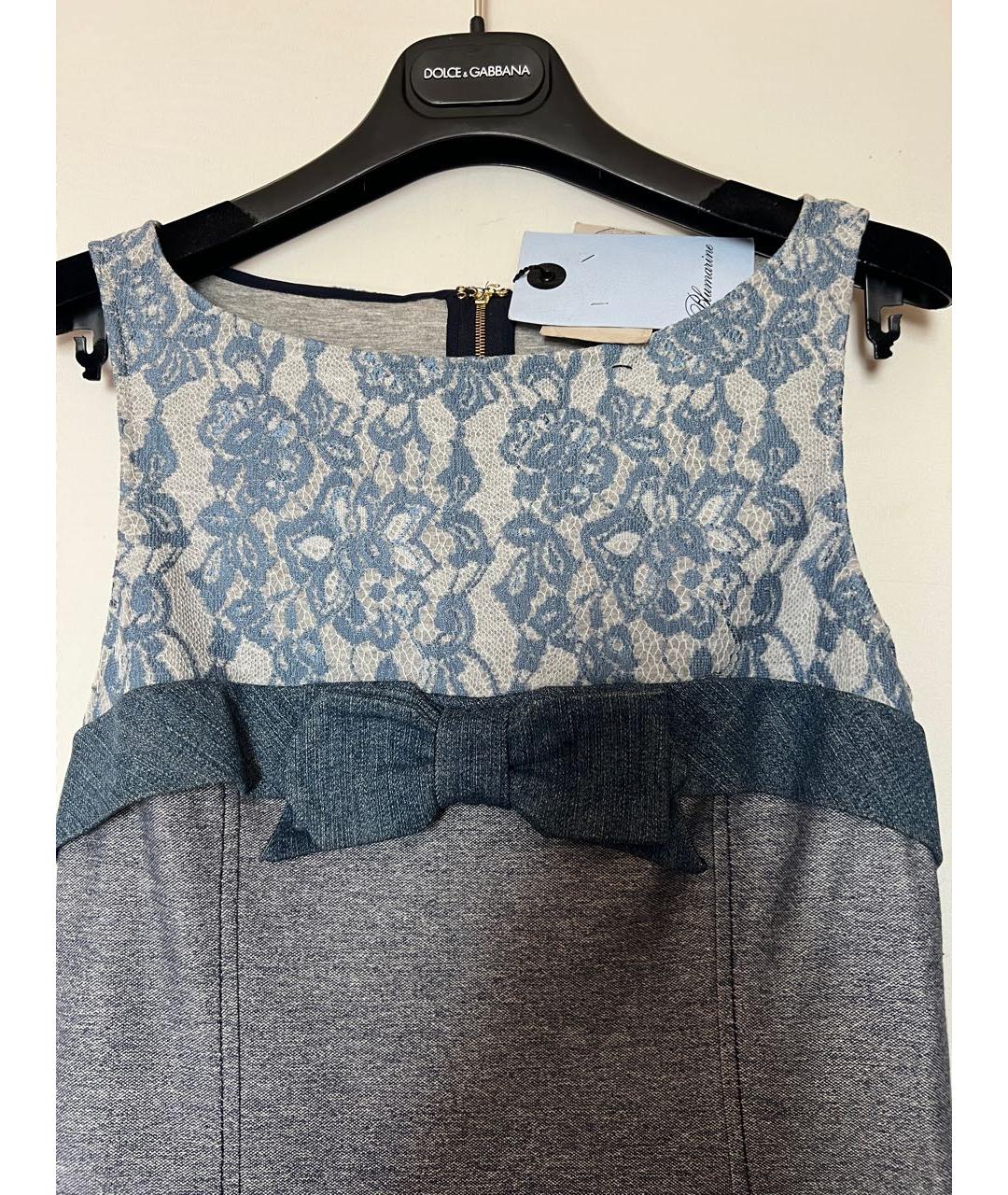 BLUMARINE Серое вискозное коктейльное платье, фото 4