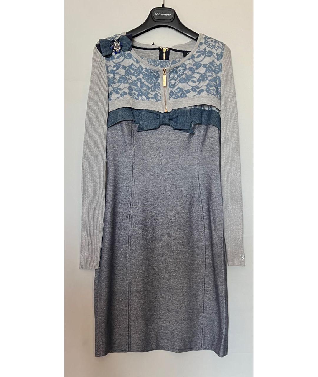 BLUMARINE Серое вискозное коктейльное платье, фото 3