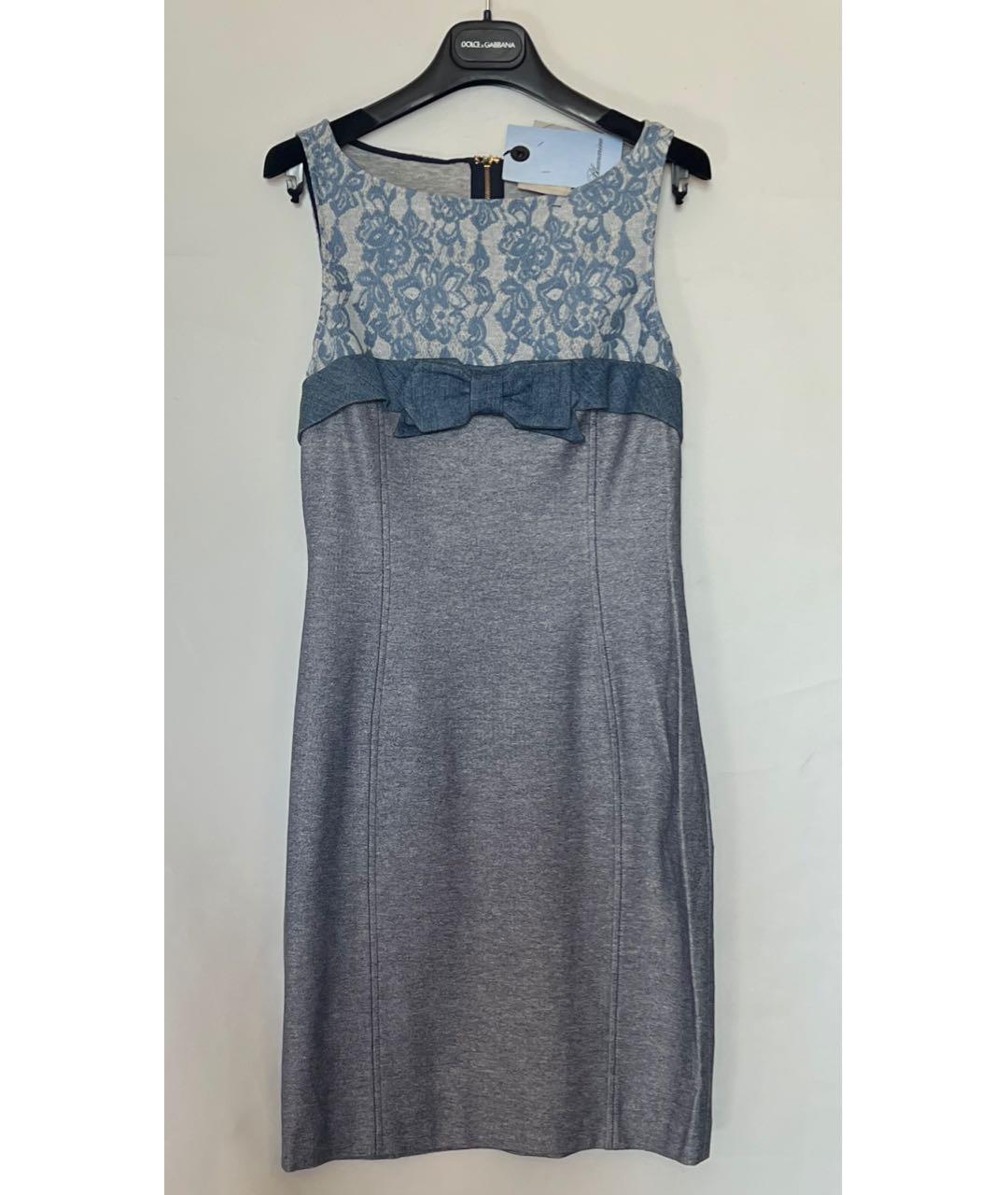 BLUMARINE Серое вискозное коктейльное платье, фото 6