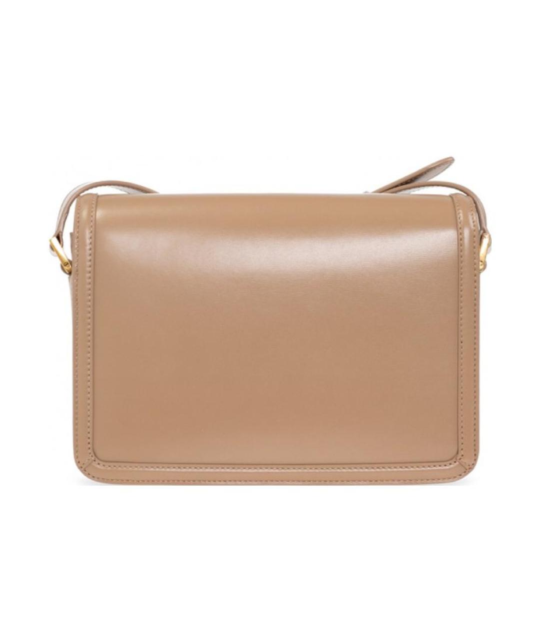 SAINT LAURENT Бежевая кожаная сумка через плечо, фото 2