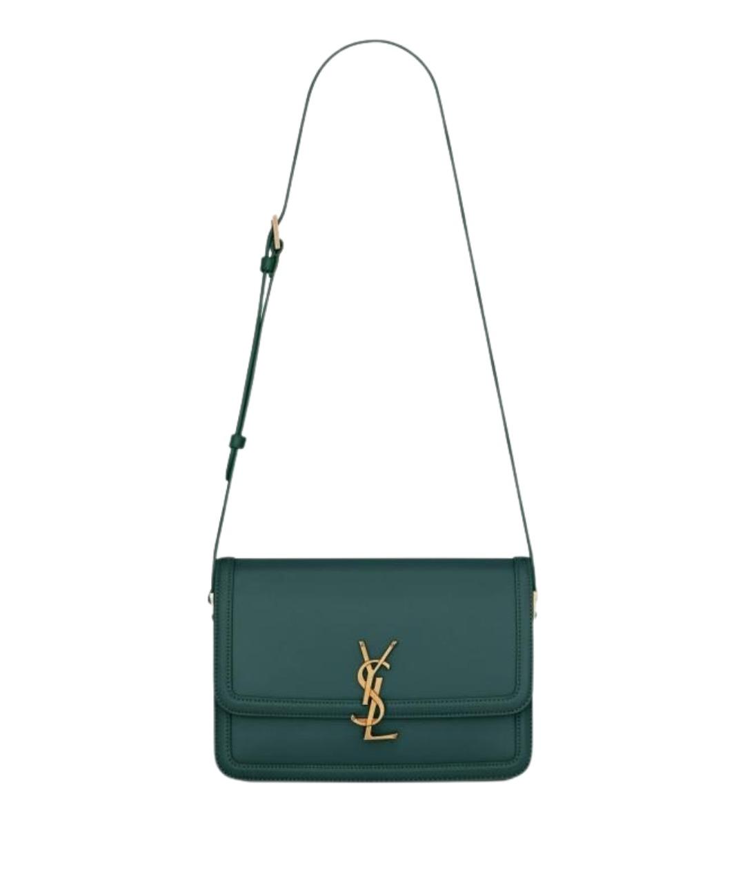 SAINT LAURENT Зеленая кожаная сумка через плечо, фото 2