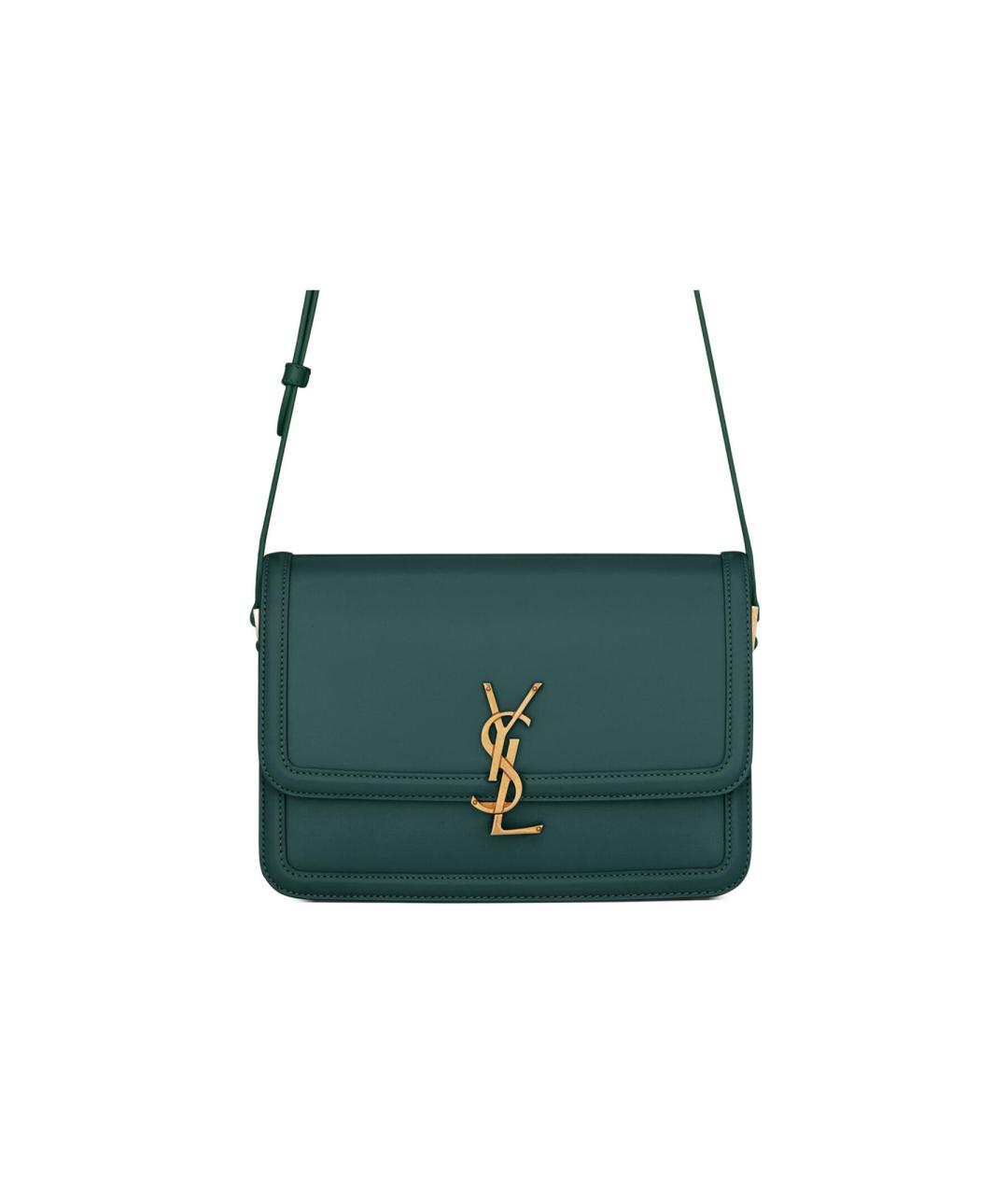 SAINT LAURENT Зеленая кожаная сумка через плечо, фото 1