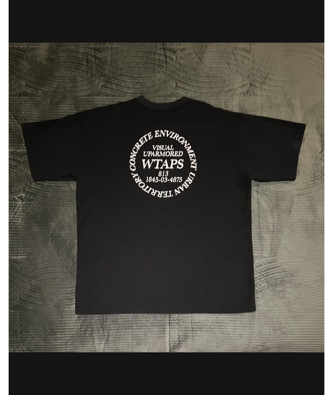 WTAPS Черная хлопковая футболка, фото 2