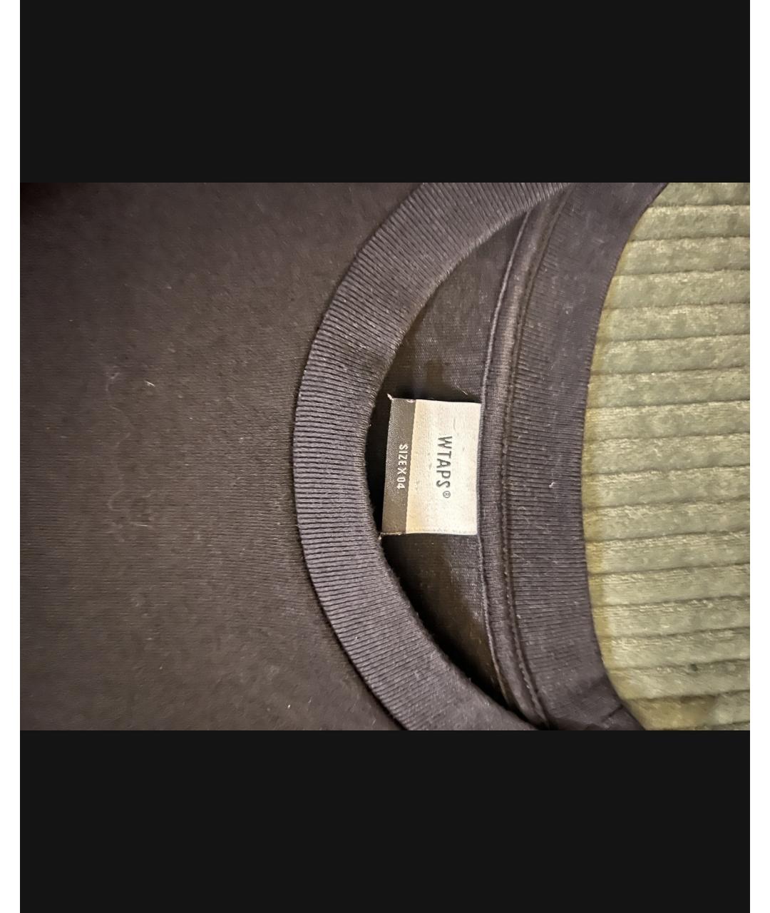 WTAPS Черная хлопковая футболка, фото 4