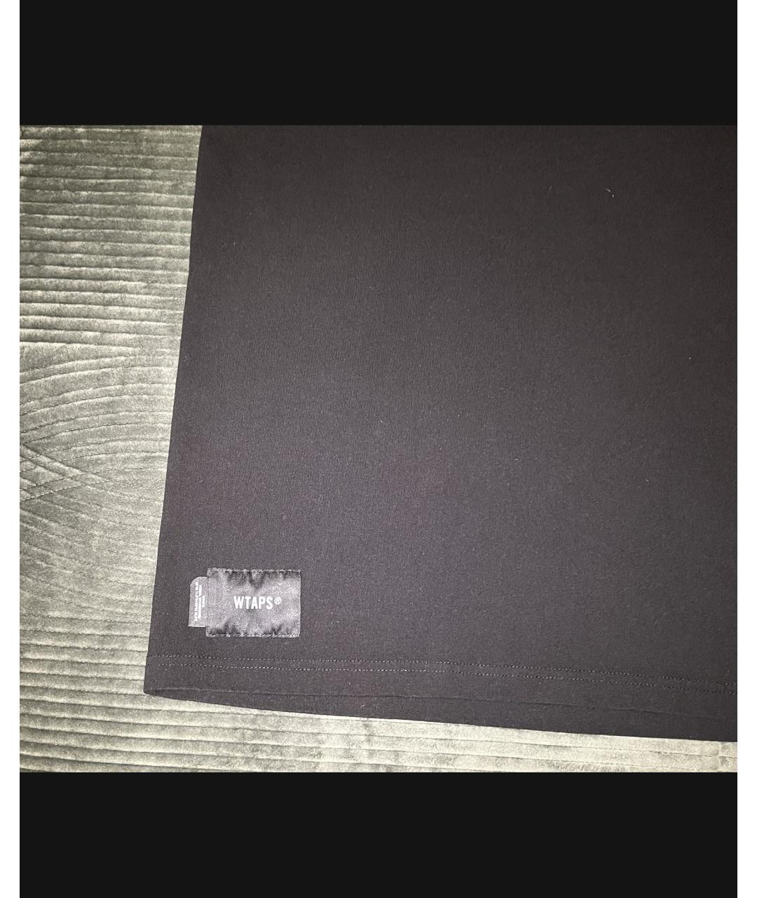 WTAPS Черная хлопковая футболка, фото 3