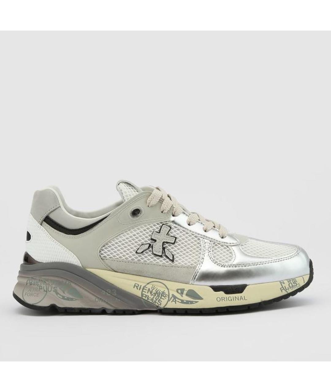 PREMIATA Серебряные текстильные кроссовки, фото 7