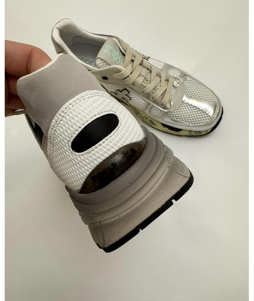 PREMIATA Серебряные текстильные кроссовки, фото 4
