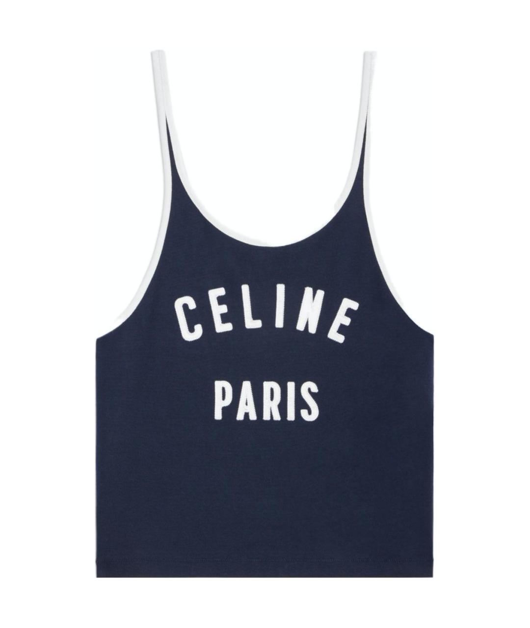 CELINE Синяя майка, фото 1