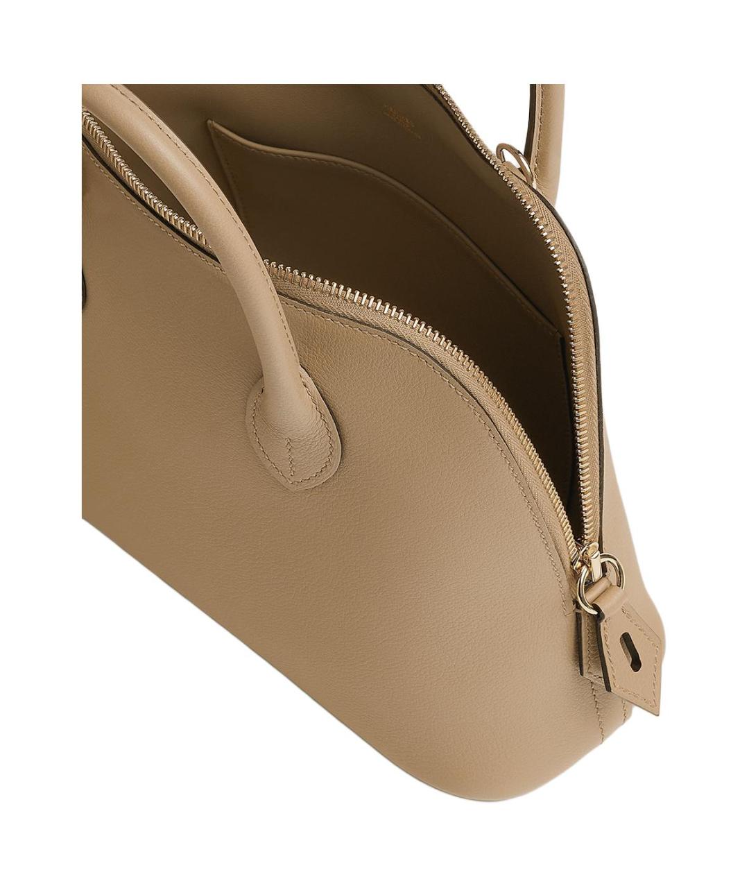 HERMES Бежевая кожаная сумка через плечо, фото 4