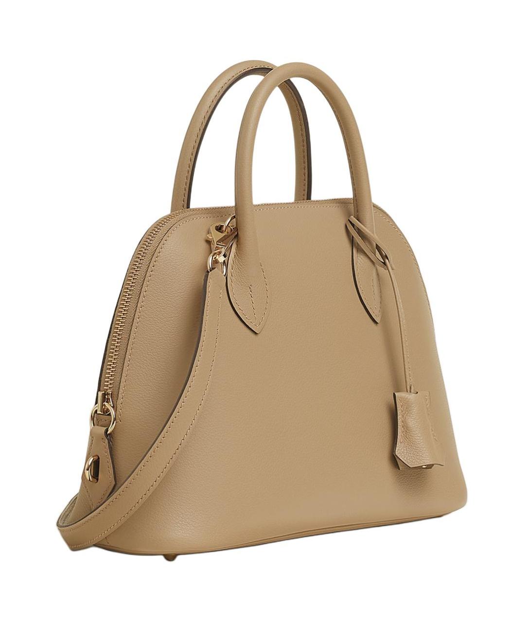 HERMES Бежевая кожаная сумка через плечо, фото 2