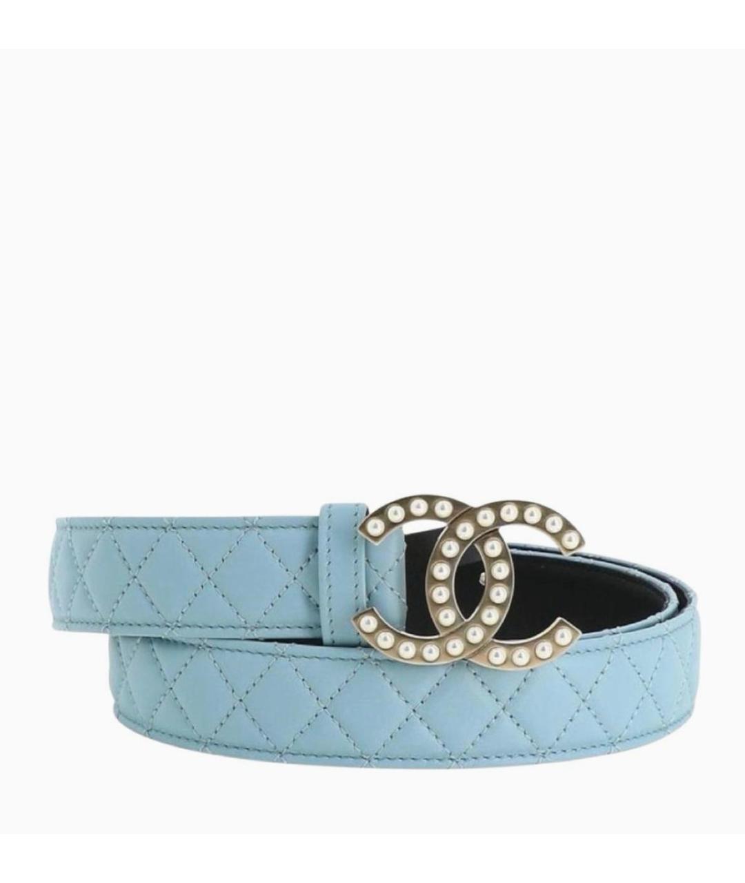 CHANEL Голубой кожаный ремень, фото 5