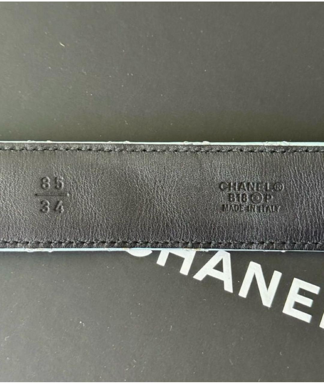 CHANEL Голубой кожаный ремень, фото 3