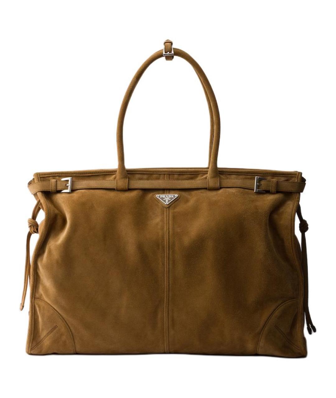 PRADA Коричневая кожаная сумка на плечо, фото 1