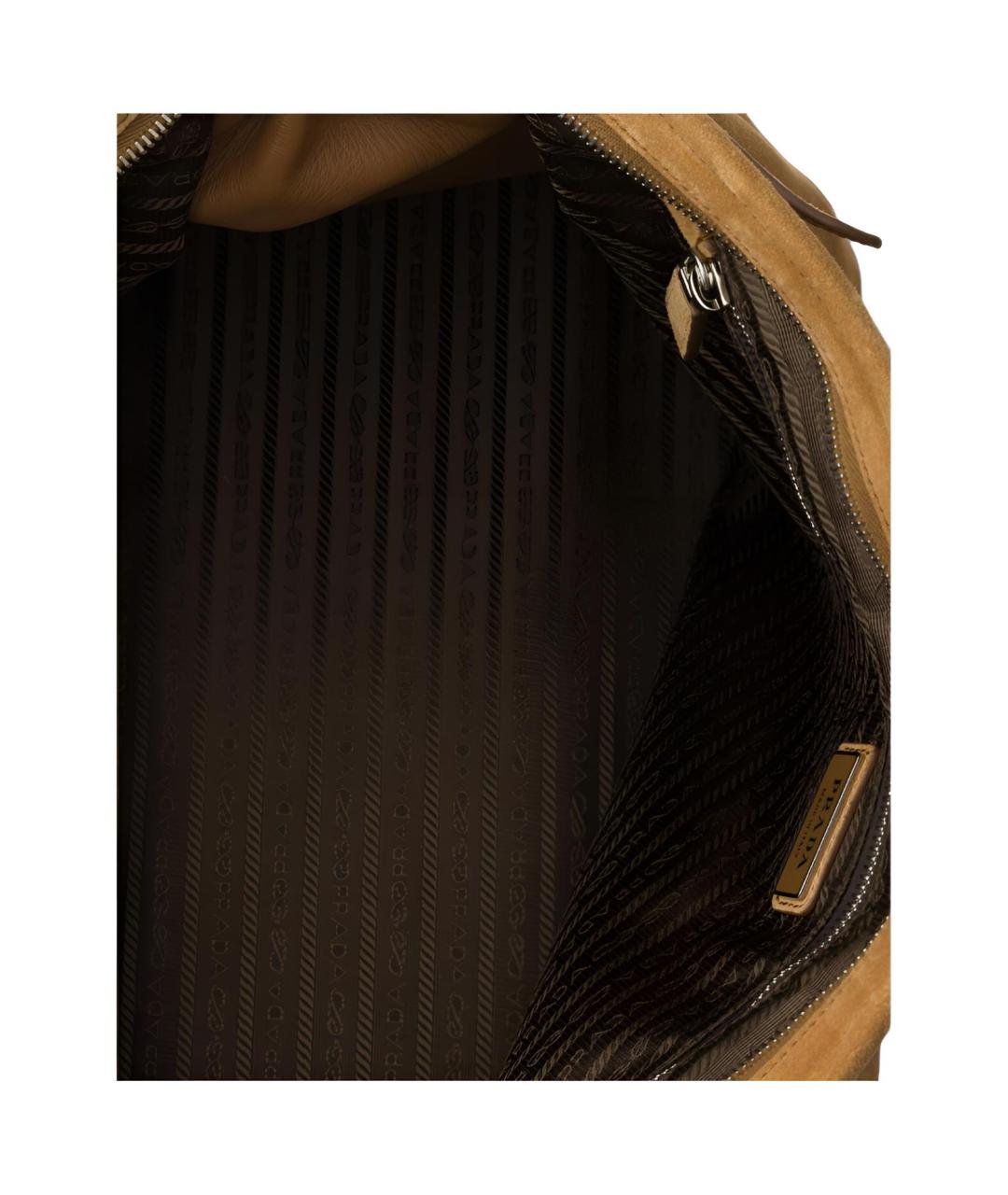 PRADA Коричневая кожаная сумка на плечо, фото 4