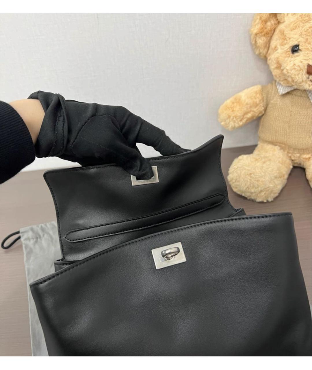 BALENCIAGA Черная кожаная сумка с короткими ручками, фото 4