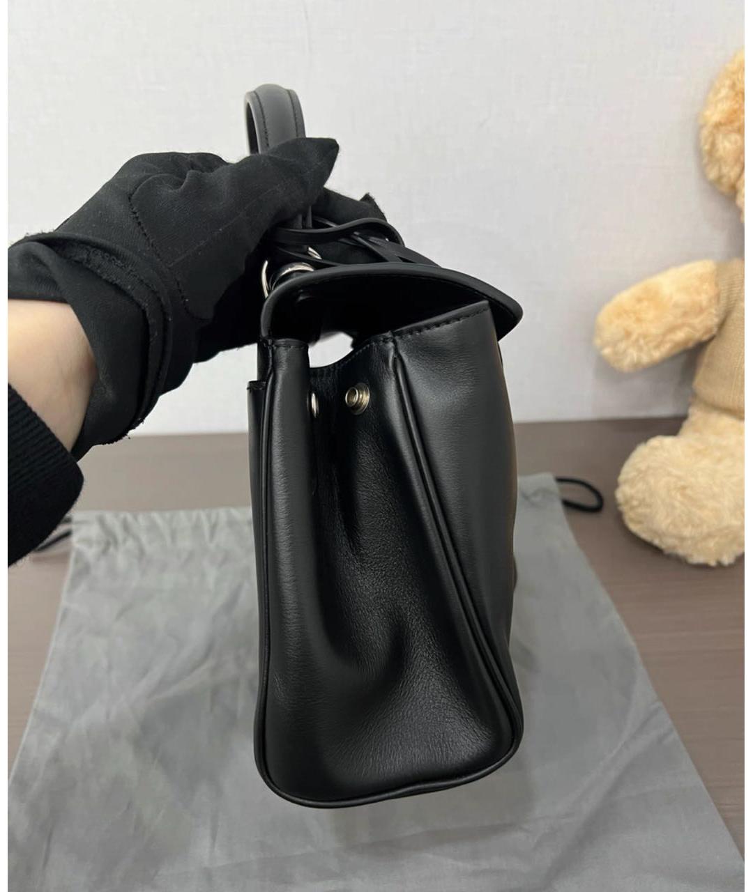 BALENCIAGA Черная кожаная сумка с короткими ручками, фото 3
