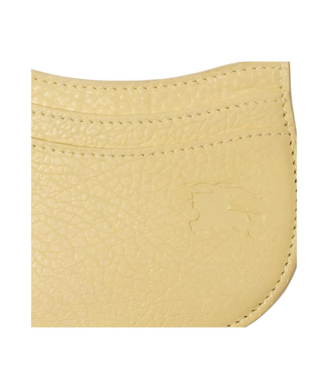 BURBERRY Желтый кожаный кардхолдер, фото 3