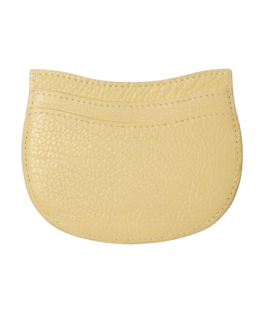 BURBERRY Желтый кожаный кардхолдер, фото 2