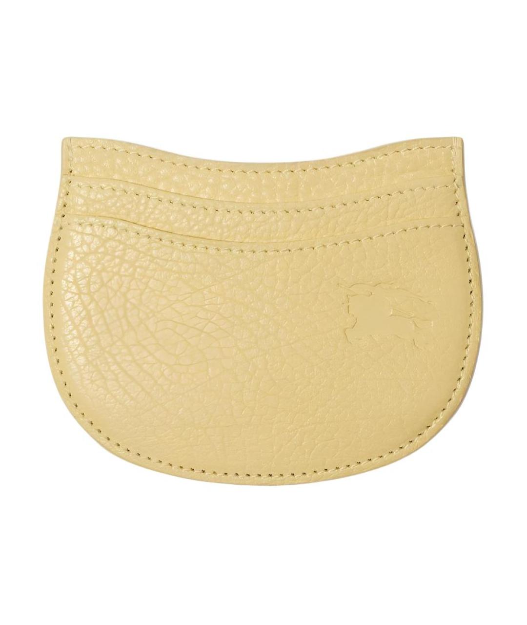 BURBERRY Желтый кожаный кардхолдер, фото 1