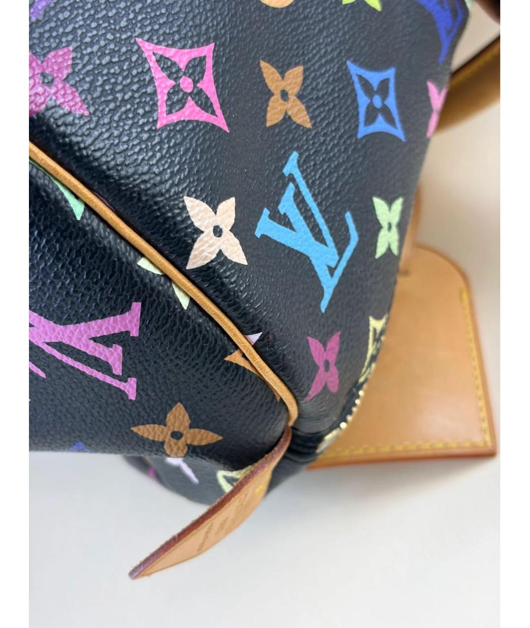 LOUIS VUITTON Черная кожаная дорожная/спортивная сумка, фото 5