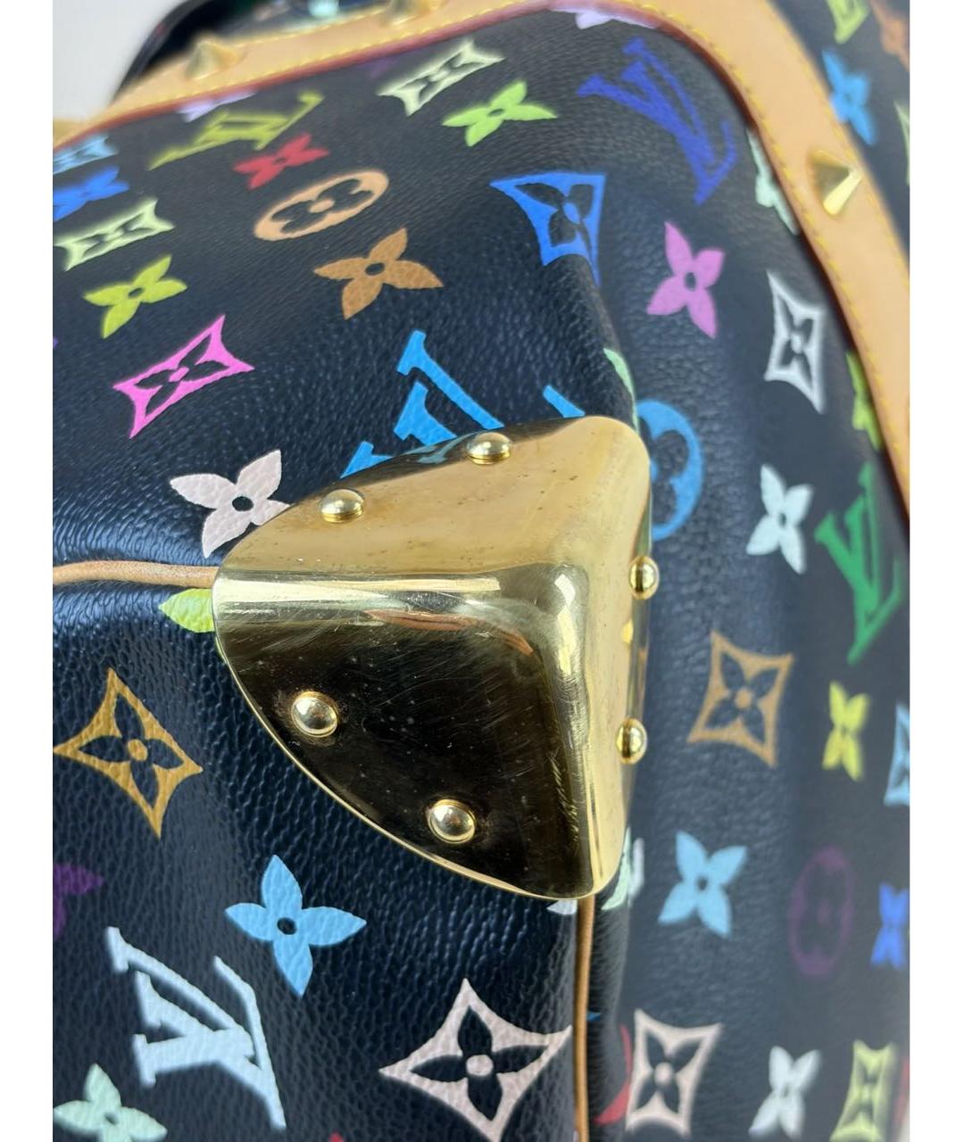 LOUIS VUITTON Черная кожаная дорожная/спортивная сумка, фото 6