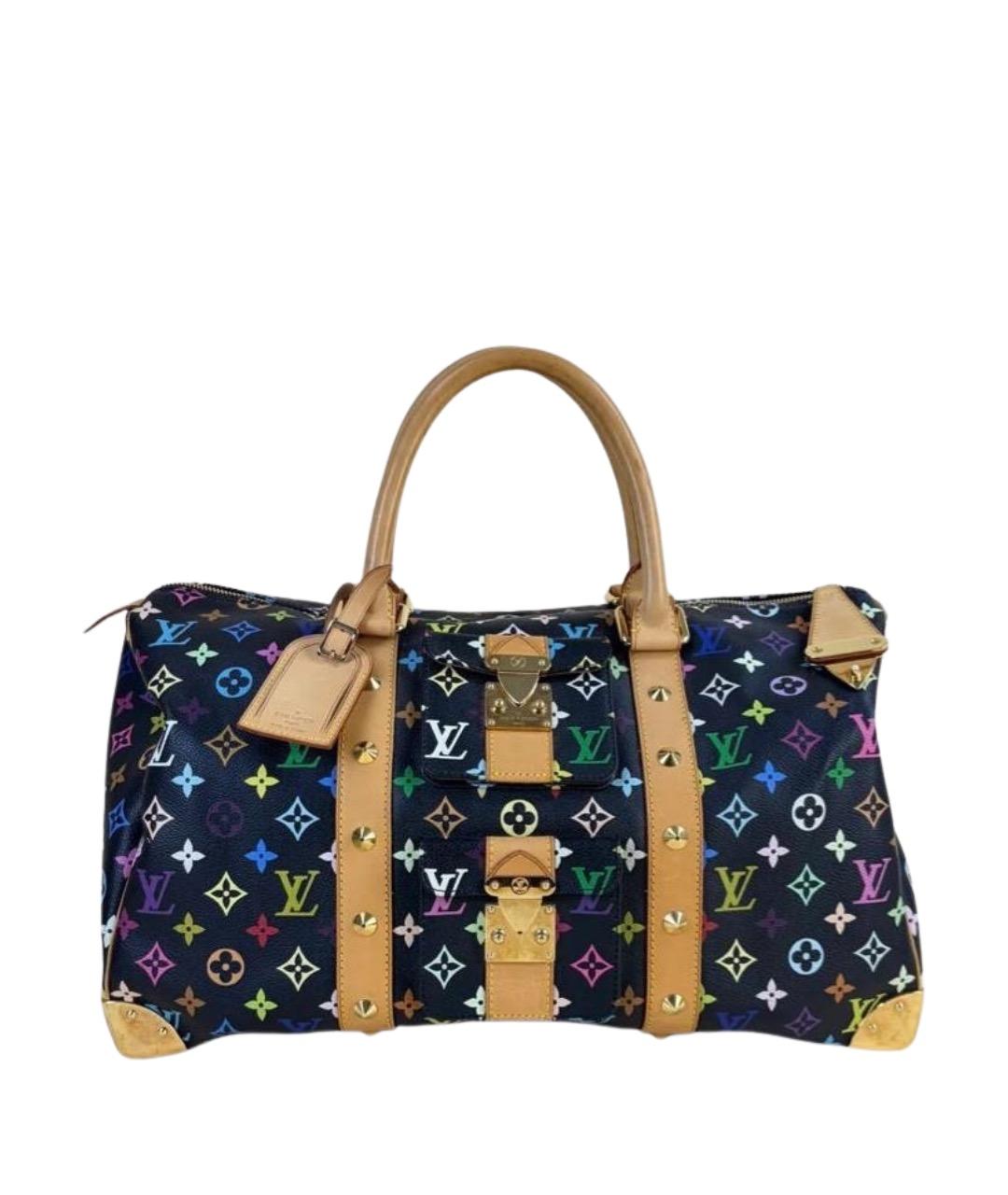 LOUIS VUITTON Черная кожаная дорожная/спортивная сумка, фото 1