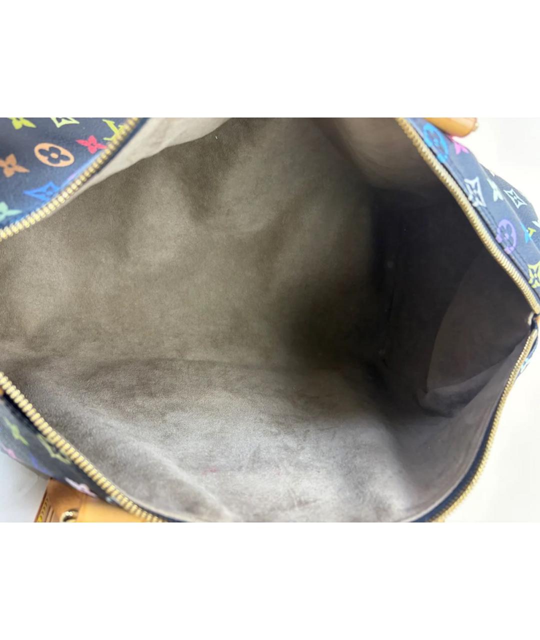 LOUIS VUITTON Черная кожаная дорожная/спортивная сумка, фото 4