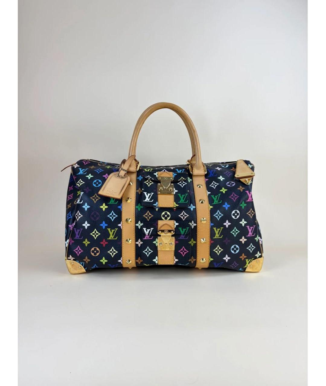 LOUIS VUITTON Черная кожаная дорожная/спортивная сумка, фото 9