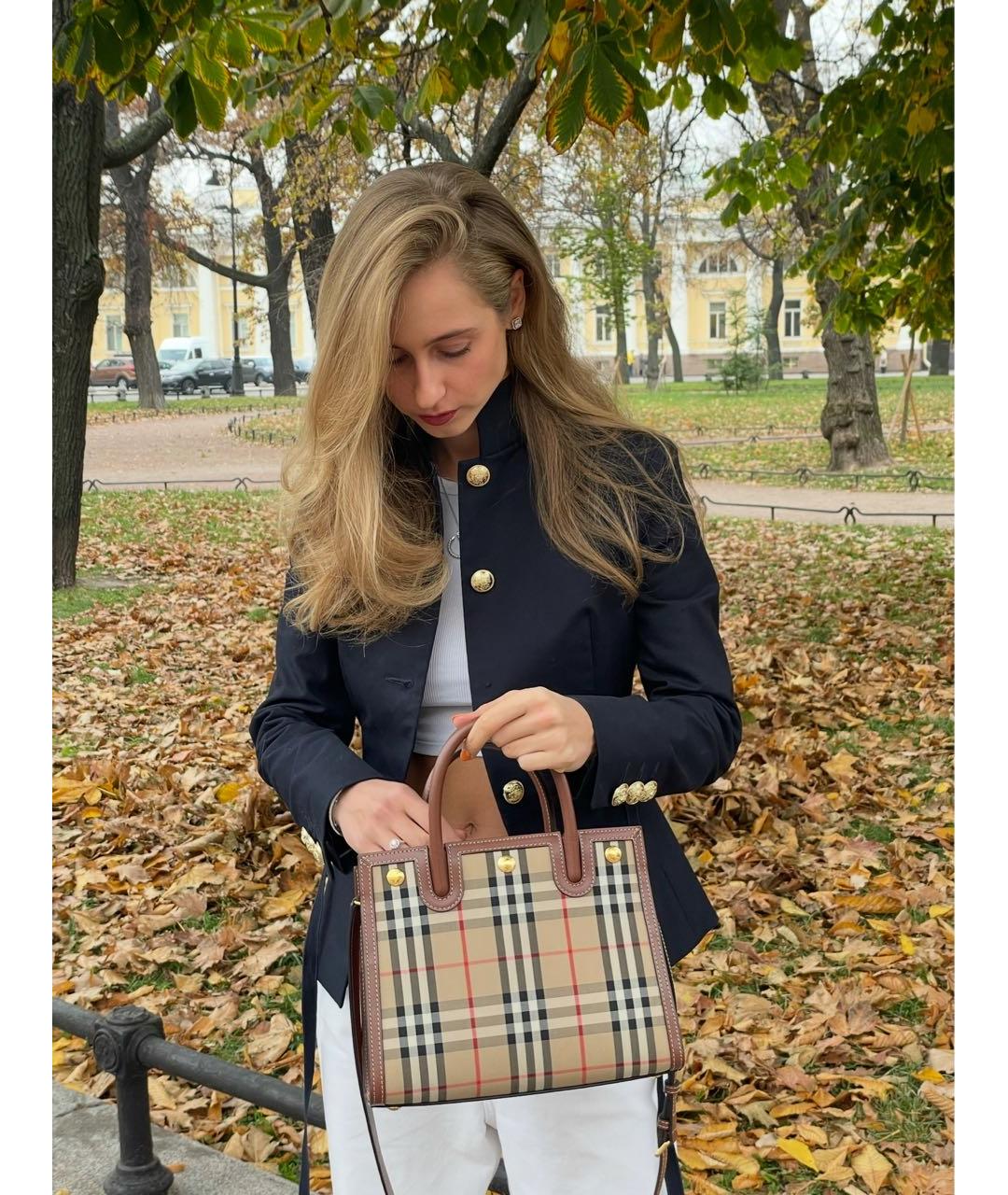 BURBERRY Коричневая сумка с короткими ручками, фото 8