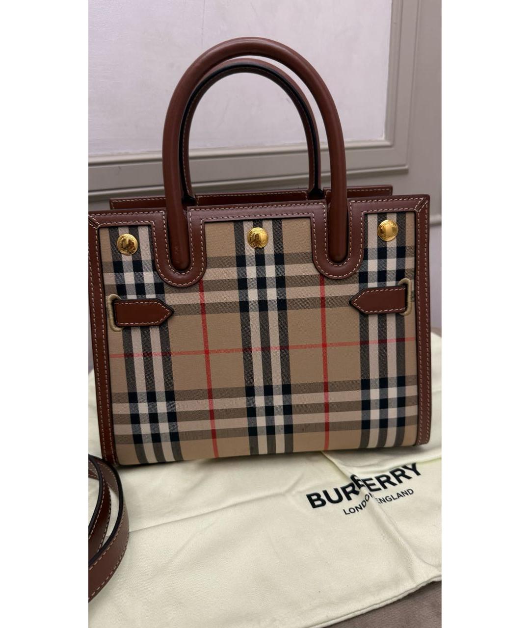 BURBERRY Коричневая сумка с короткими ручками, фото 3