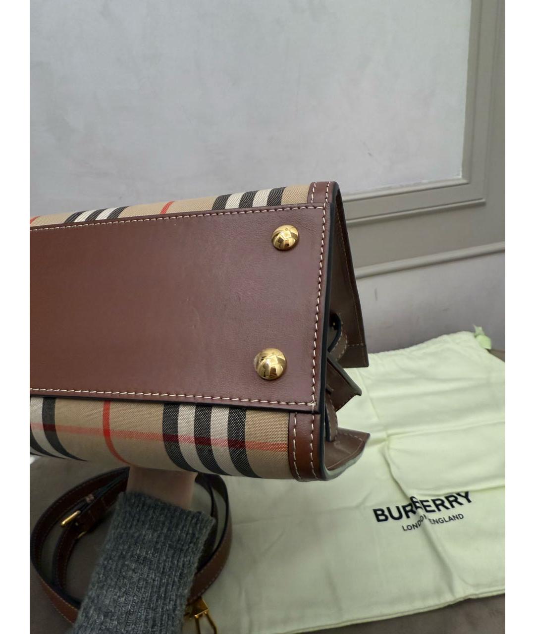 BURBERRY Коричневая сумка с короткими ручками, фото 4