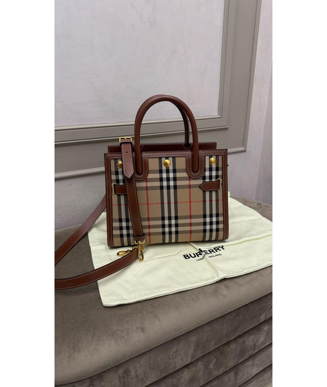 BURBERRY Коричневая сумка с короткими ручками, фото 9