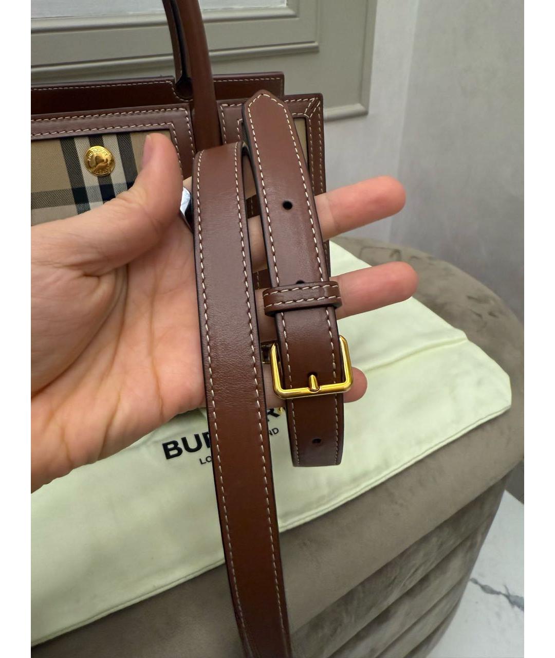 BURBERRY Коричневая сумка с короткими ручками, фото 7