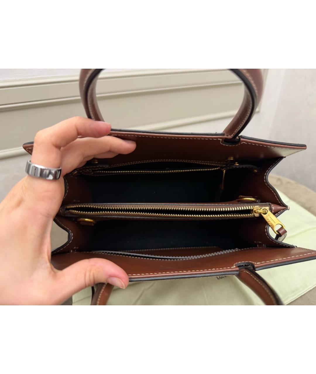 BURBERRY Коричневая сумка с короткими ручками, фото 6