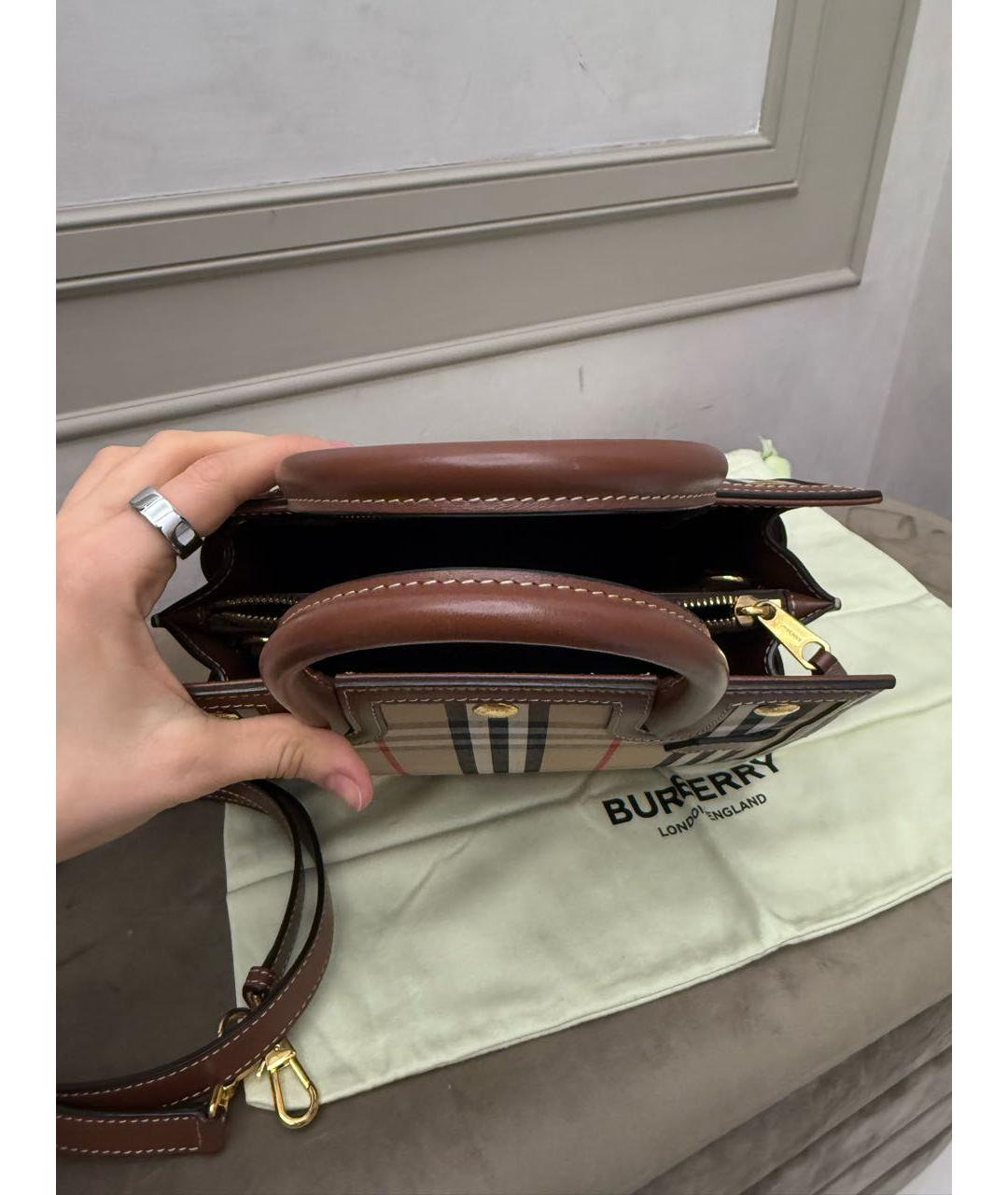 BURBERRY Коричневая сумка с короткими ручками, фото 5