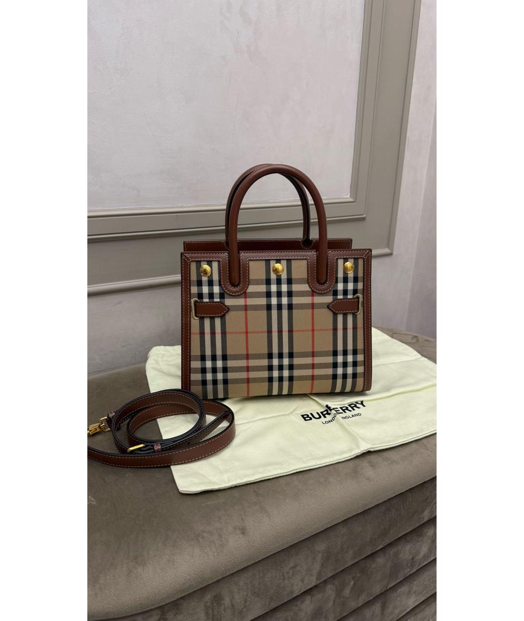 BURBERRY Коричневая сумка с короткими ручками, фото 2